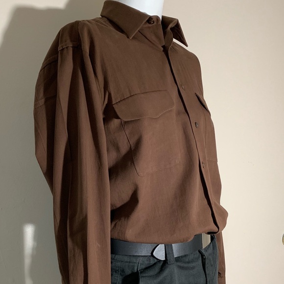 IKE BEHAR 2 POCKET BROWN SHIRT MEDIUM - Picture 2 of 4